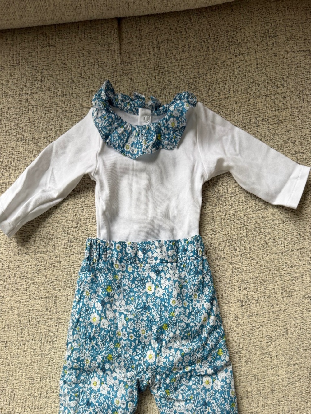 Jacadi Baby Girl cotton Set with padded pants